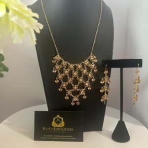 Long earring and chain set